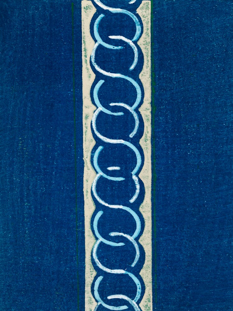 Vintage Ukiyo-e Woodblock Print Of Japanese Textile, Shima Shima, Furuya Korin (252)