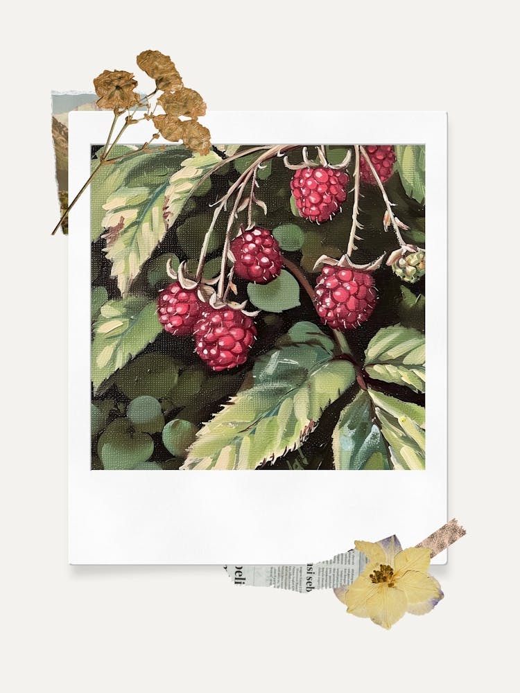 Scrapbook Raspberries Fairycore Painting 2