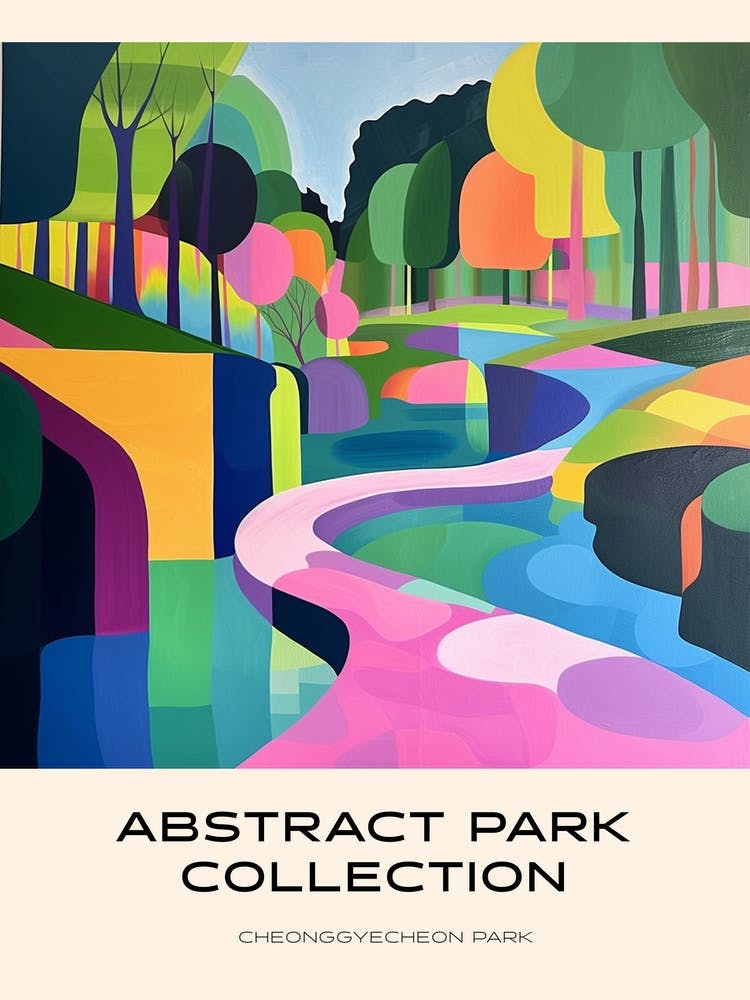 Abstract Park Collection Poster Cheonggyecheon Park Seoul 3