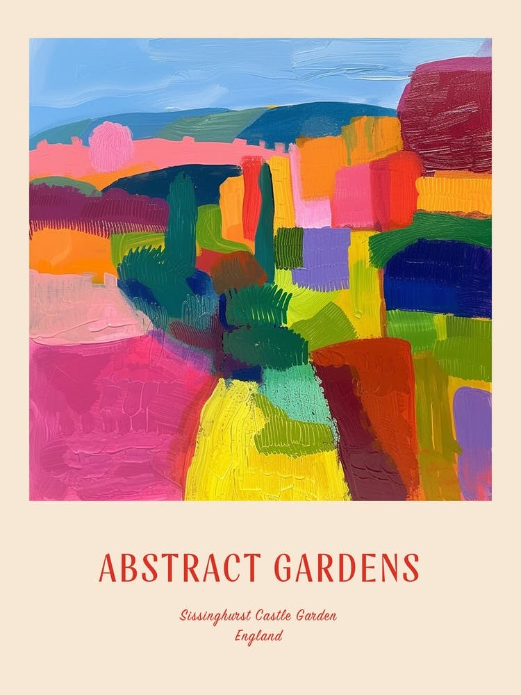 Colourful Gardens Sissinghurst Castle Garden England 1 Red Poster