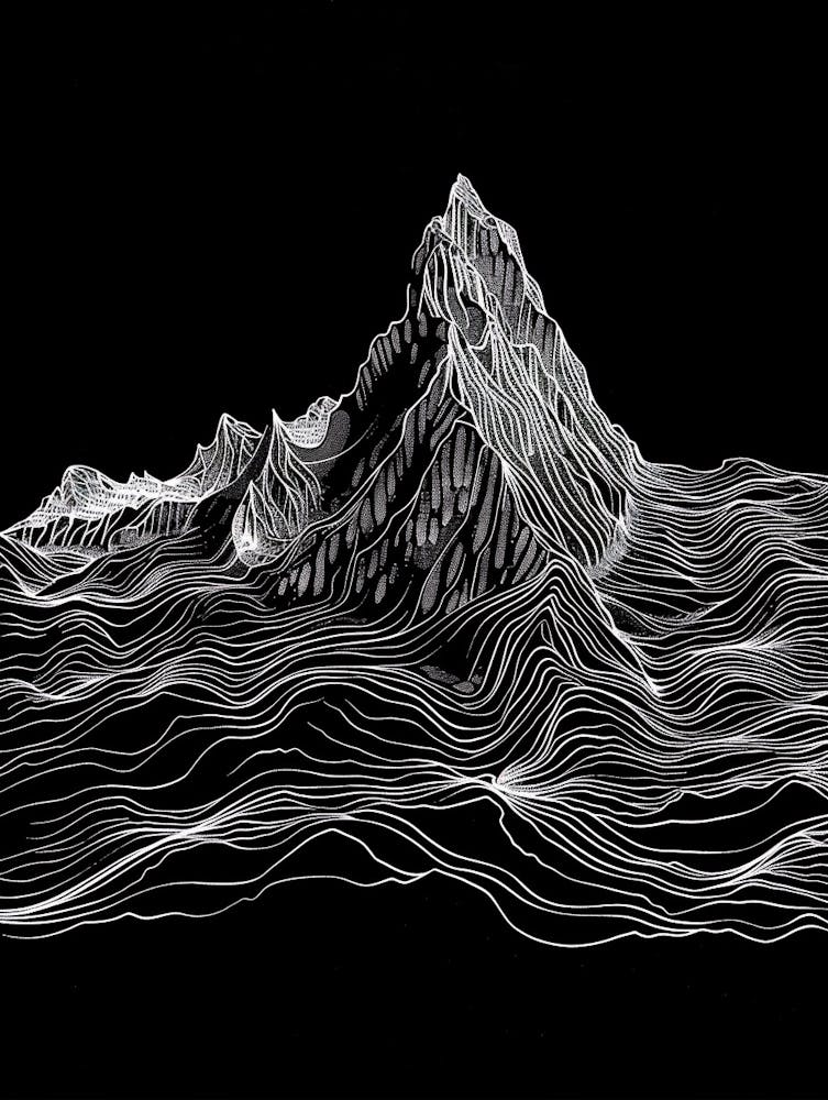 Ben Lui Bergstrichzeichnung 1