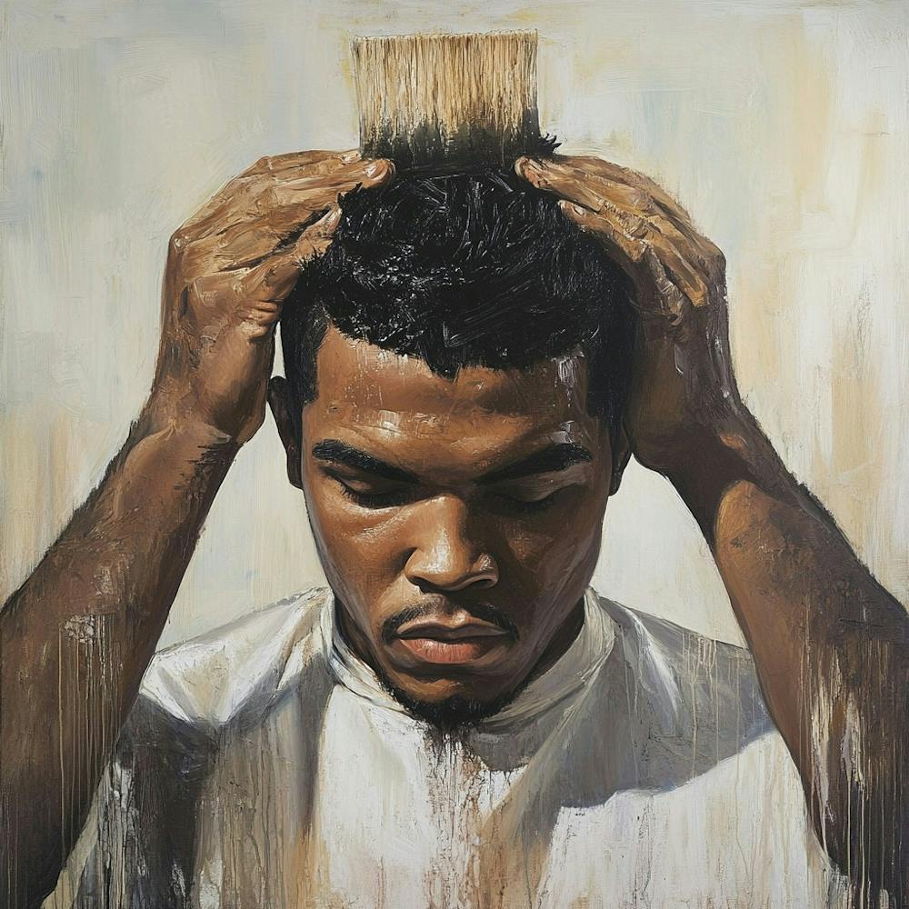 Man Brushing His Hair