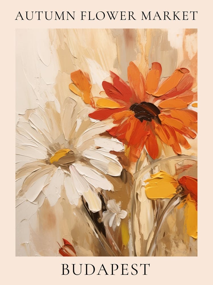 Autumn Flower Market Poster Budapest