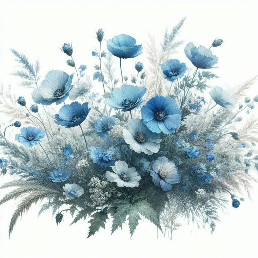 blue botanical wildflowers 5
