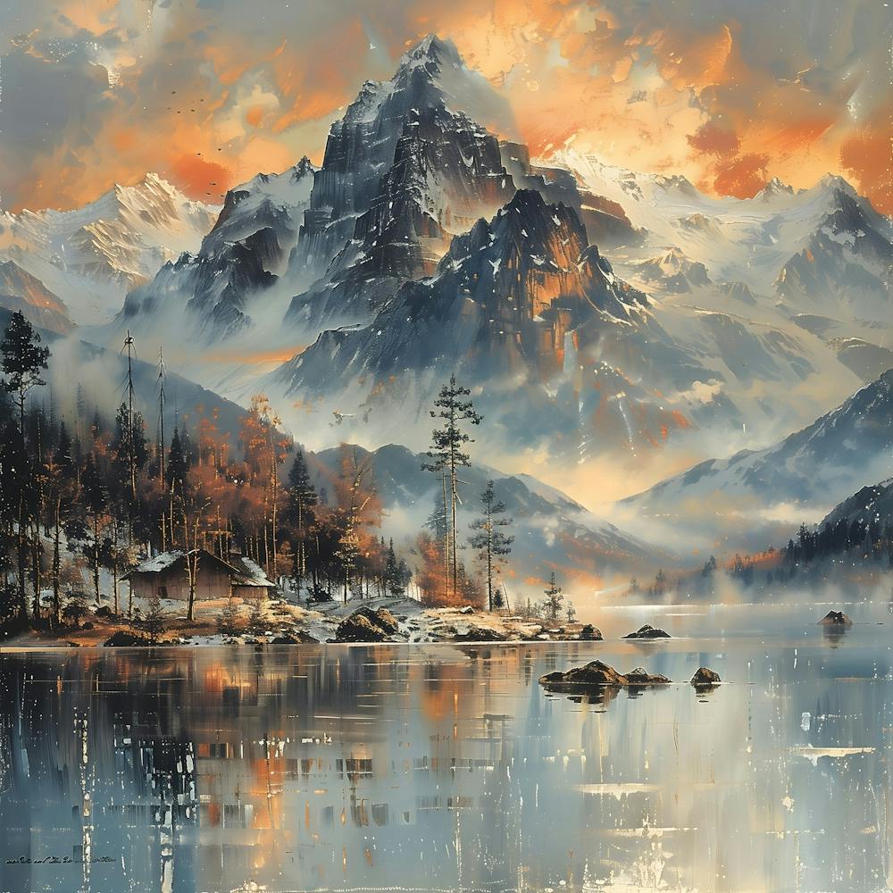 Schneebedeckter Berg, Impressionismus und Realismus