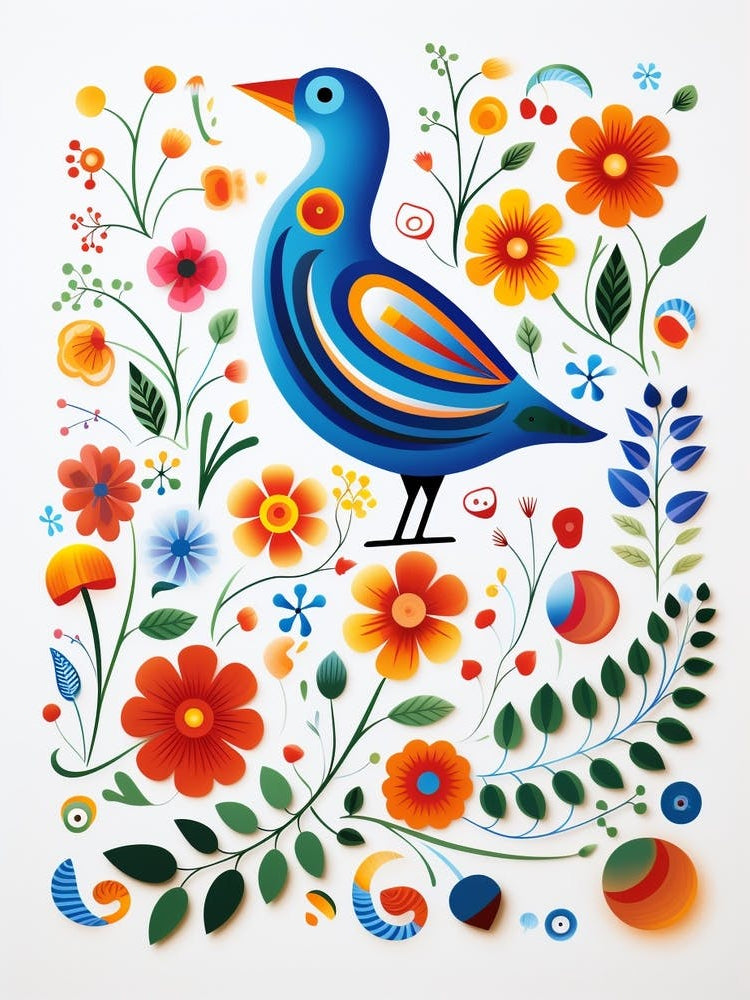 Scandinavian Bird Illustration Dipper 2