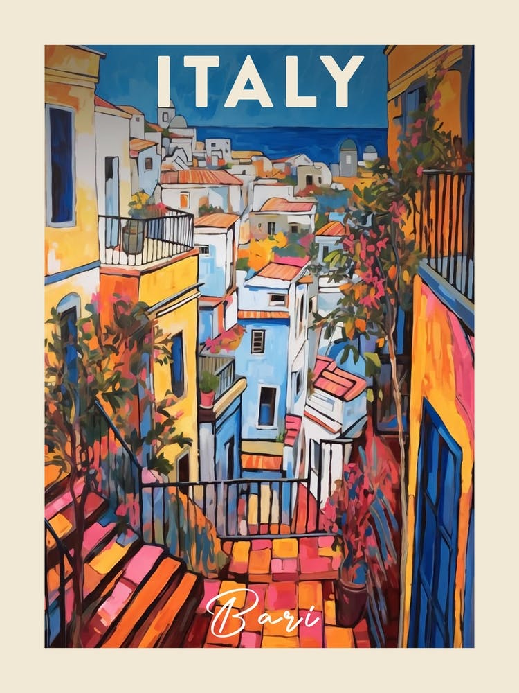 Bari Italy 1 Fauvist Painting  Travel Poster