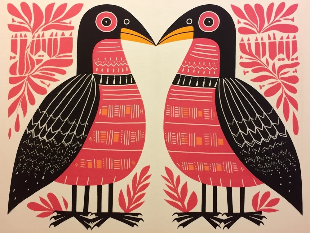 Toucan Folk Style Animal Illustration