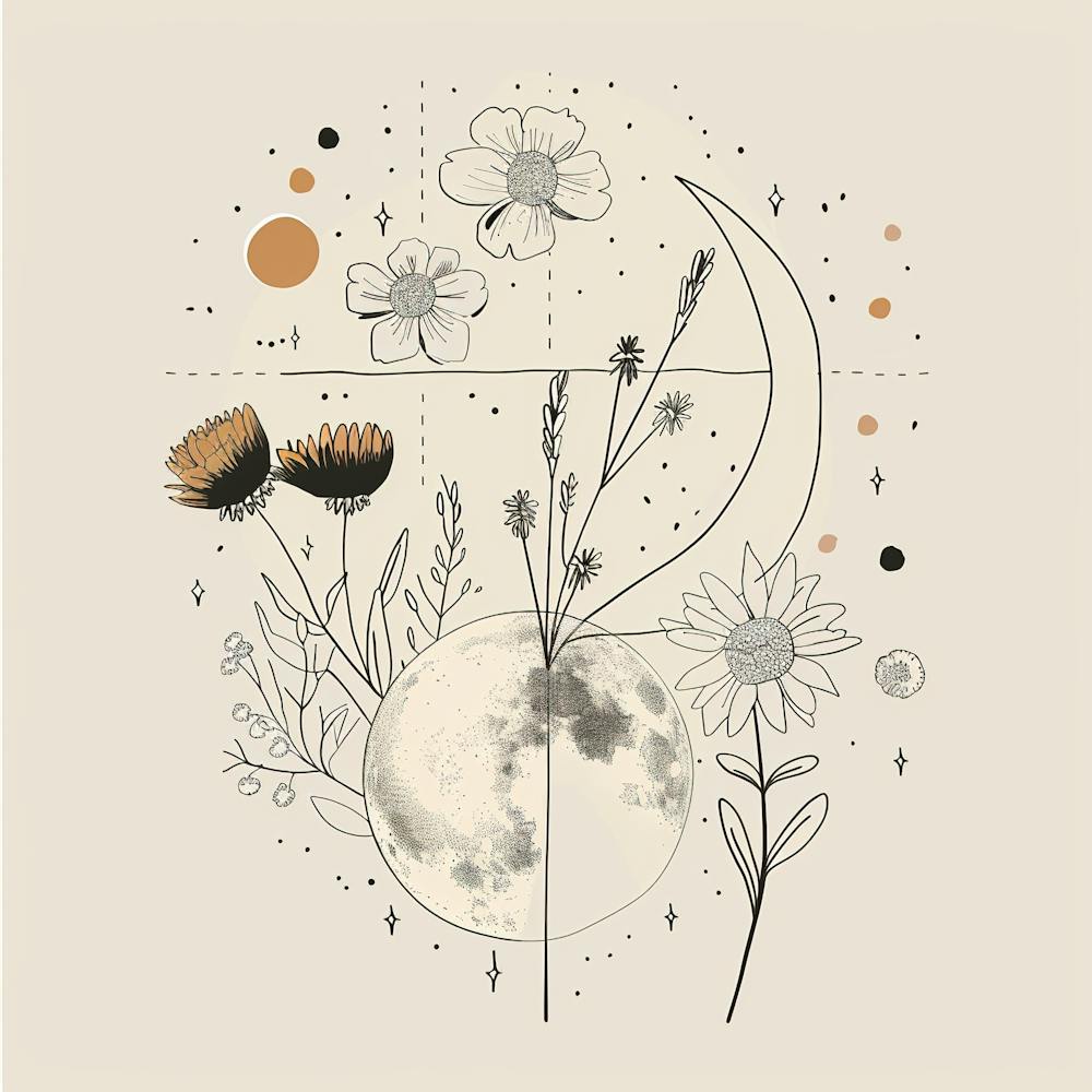 Minimalist Boho Celestial Moon 20