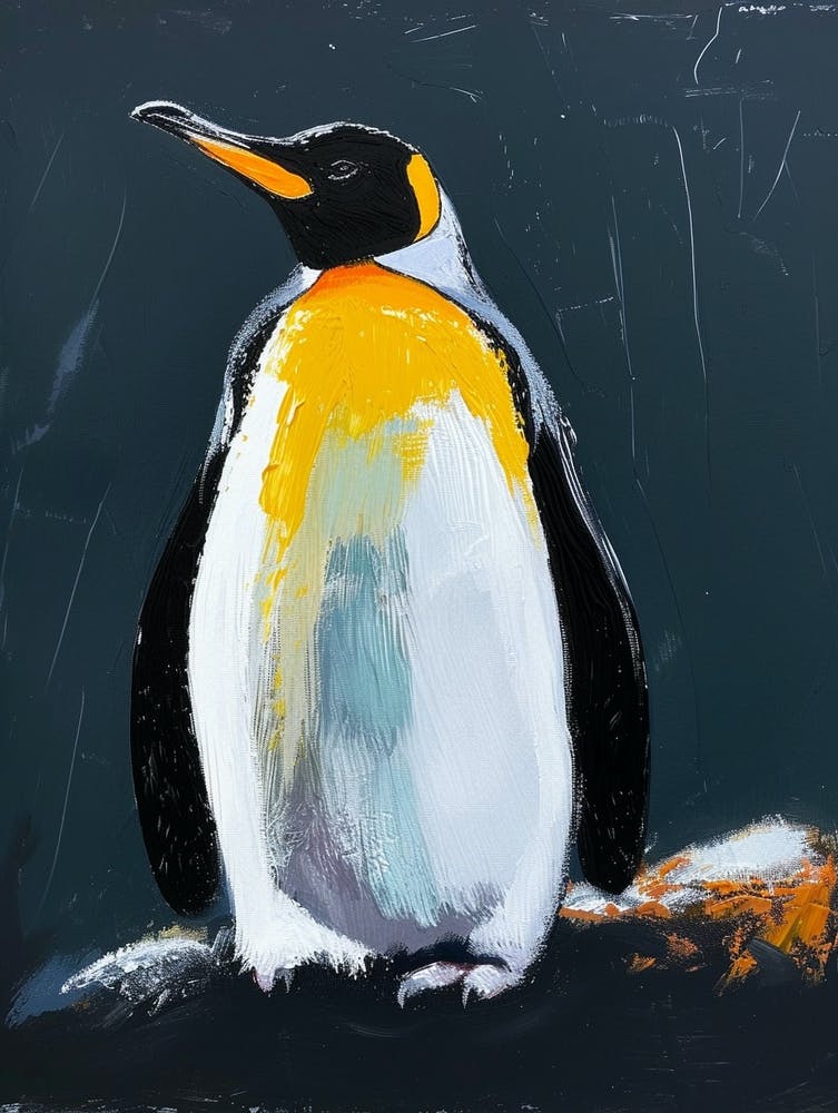 King Penguin Petermann Island Colour Block Painting 1