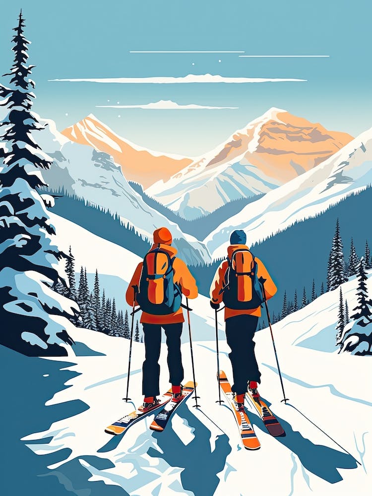 Banff Sunshine Village   Alberta Canada, Ski Resort Illustration 1