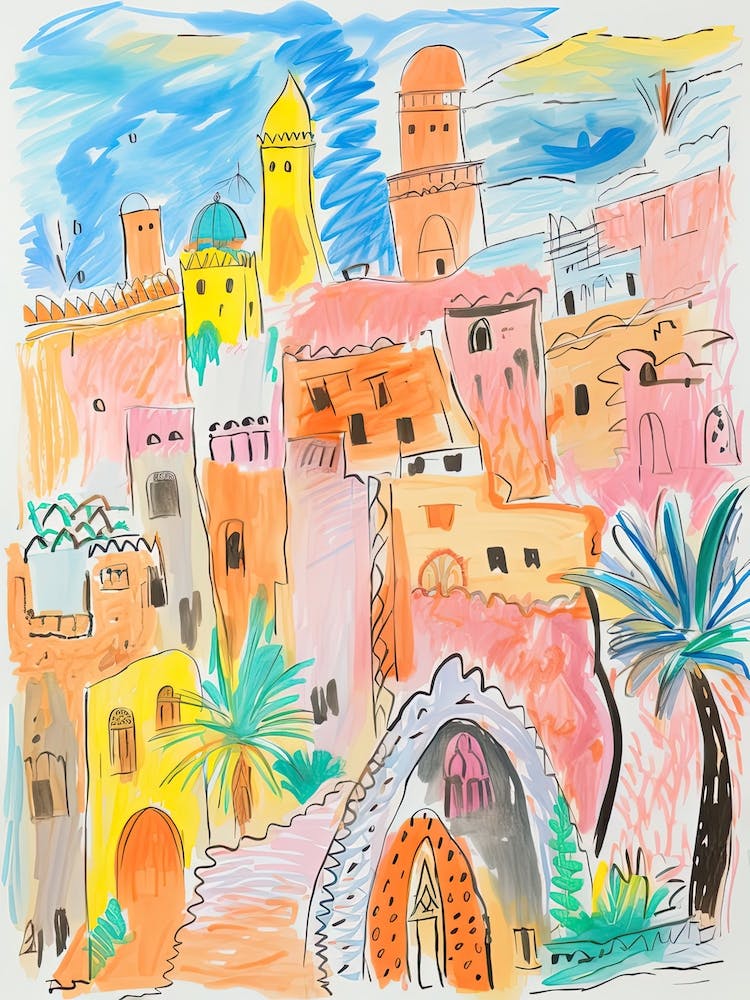 Riyadh, Dreamy Storybook Illustration 4