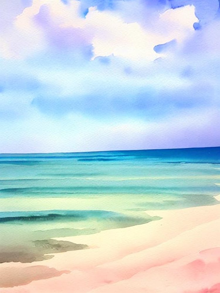 Bantayan Island Beach, Philippines Watercolour