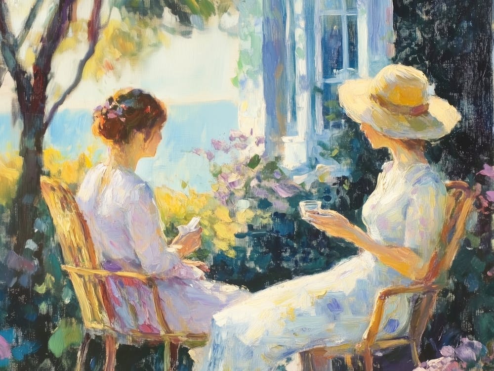 Two Women Sitting In Chairs