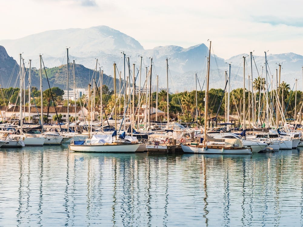 Pollenca Mallorca Marina With Boats