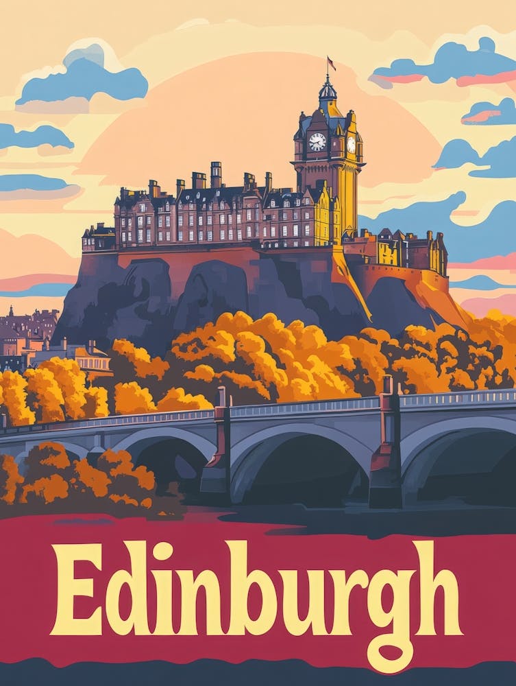 Aihrgdesign A Vintage Travel Poster Of Edinburgh Featuring Th B7c12807 Ca62 4e86 9336 2cf5b53b3bdc 3