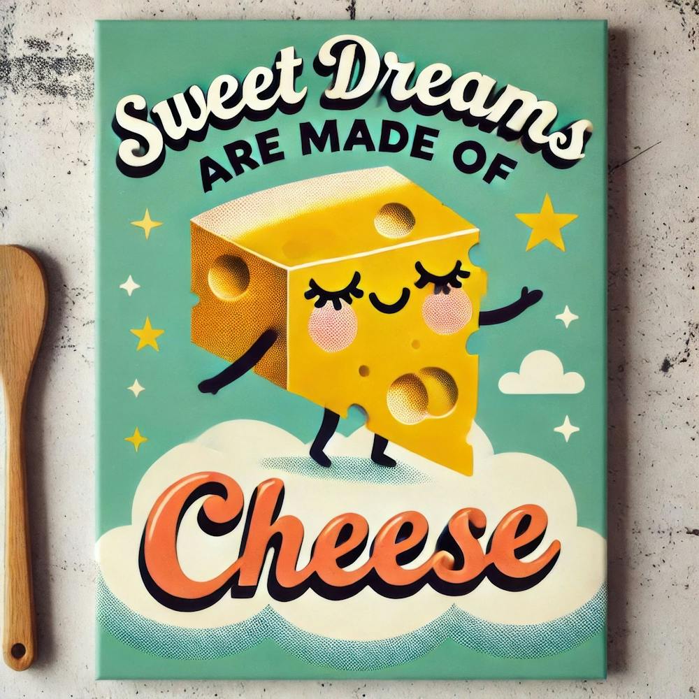 Sweet Dreams are Made of Cheese. Kitschy Kitchen Art Series