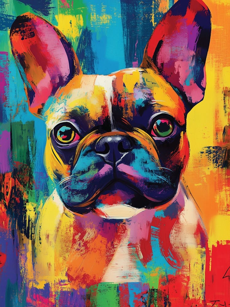 French Bulldog Colourful Portrait