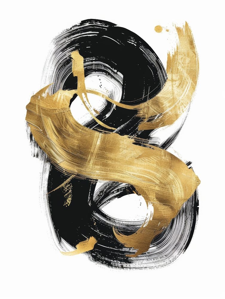 Gold And Black Letter S Canvas Print