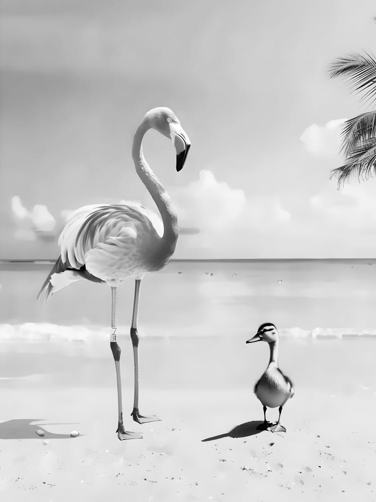 Flamingo And Duck 1