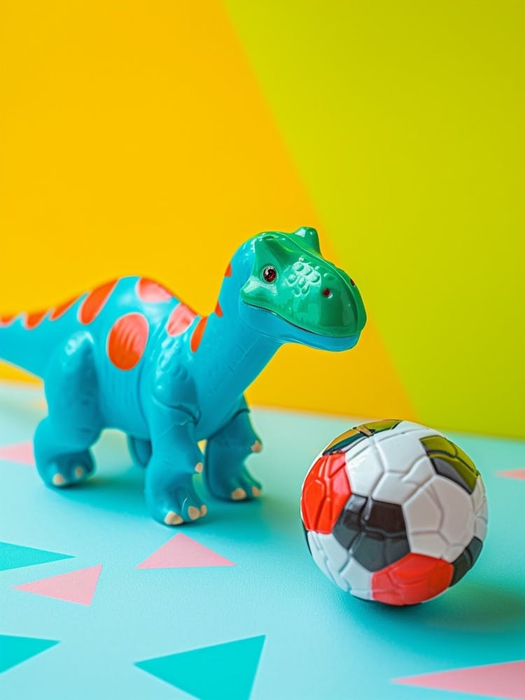 Toy Dinosaur Playing Football 1