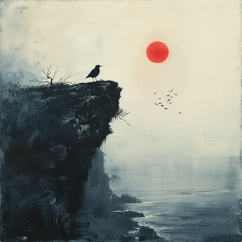 Crow On Cliff - city wall art, colorful wall art, home decor, minimal art, modern wall art, wall art, wall decoration, wall print colourful wall art, decor wall art, digital art, digital art download, interior wall art, downloadable art, eclectic wall, fantasy wall art, home decoration, home decor wall, printable art, printable wall art, wall art prints, artistic expression, contemporary, modern art print,