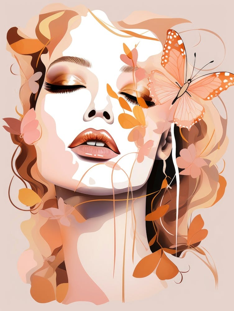 Beautiful Woman With Butterfly