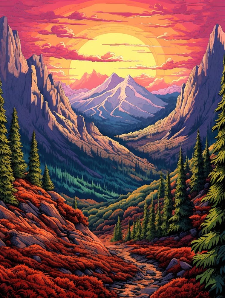 Paysage Montagneux Pixel Art 4