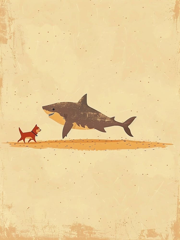 Shark & A Dog Muted Pastels 1