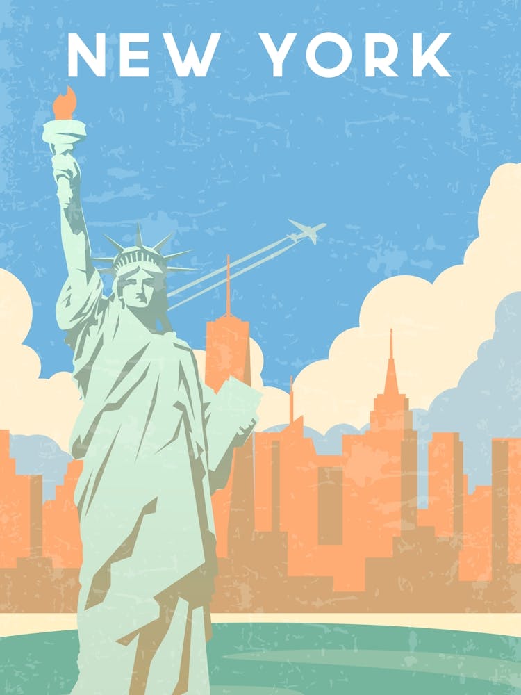 New York — Retro travel minimalist poster