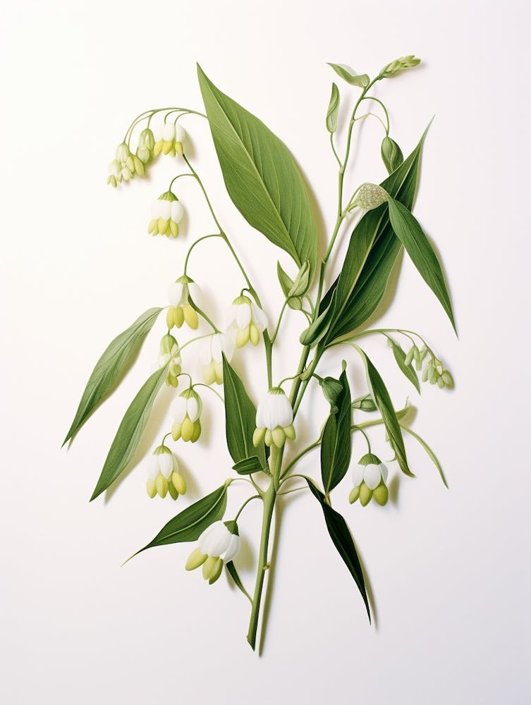 Pressed Wildflower Botanical Art Solomons Seal 3