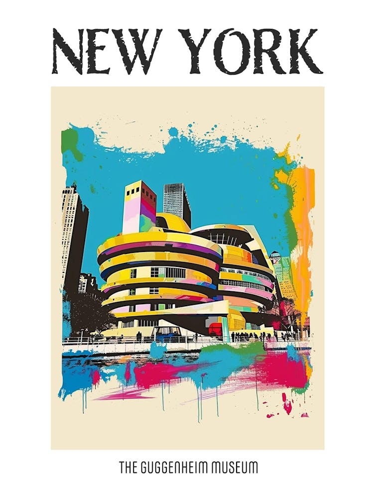 The Guggenheim Museum New York Colourful Silkscreen Illustration 1 Poster
