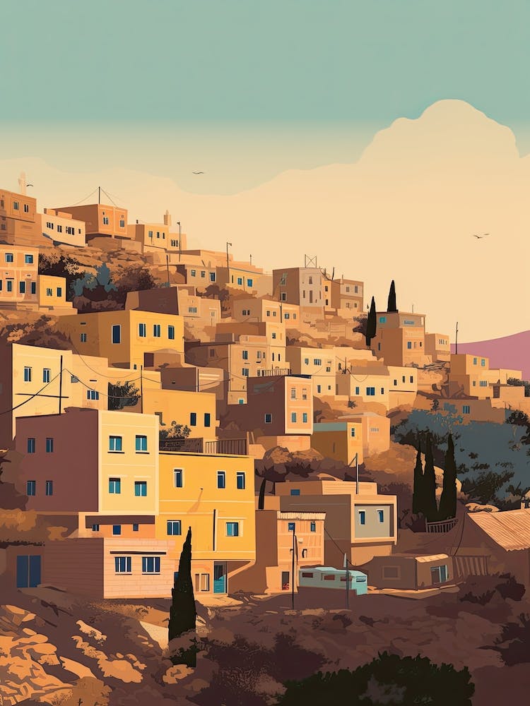 Amman Jordan Travel Illustration 1