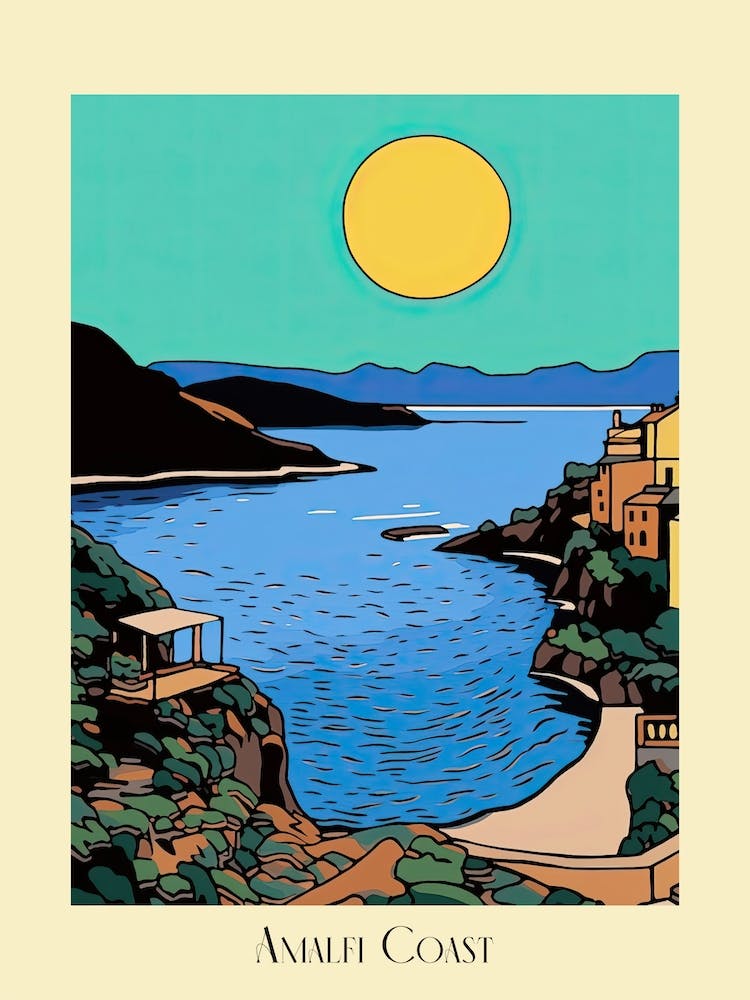 Poster Of Minimal Design Style Of Amalfi Coast, Italy 1