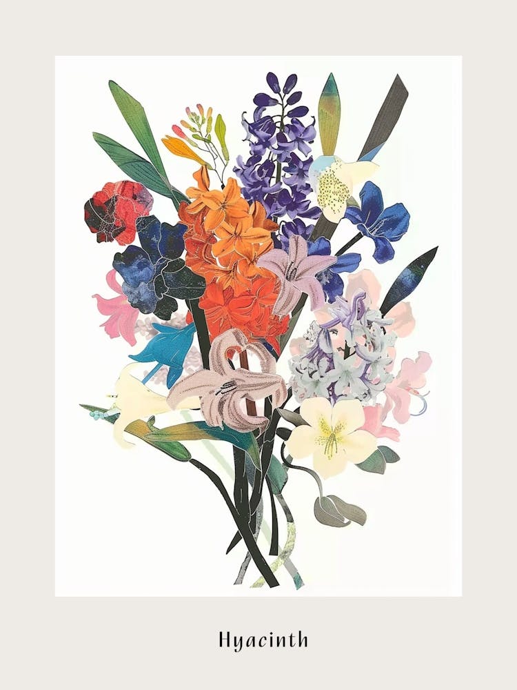 Hyacinth 1 Collage Flower Bouquet Poster