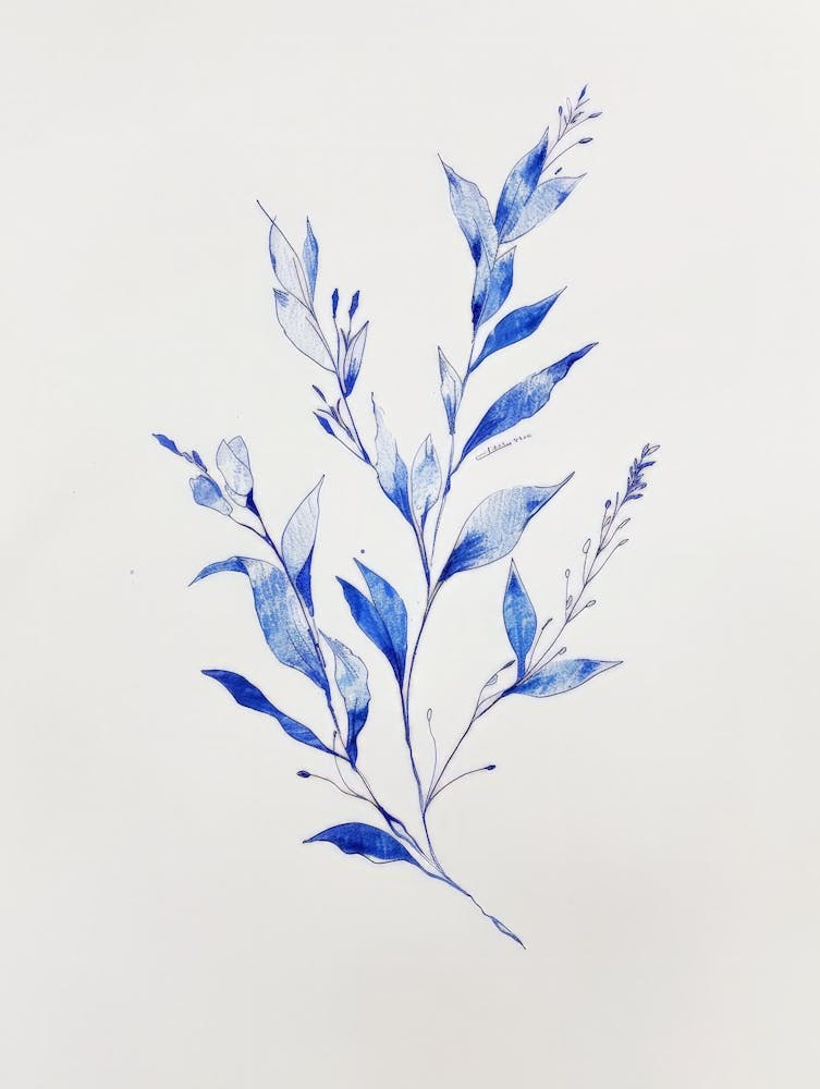 Blue Watercolor Painting 4