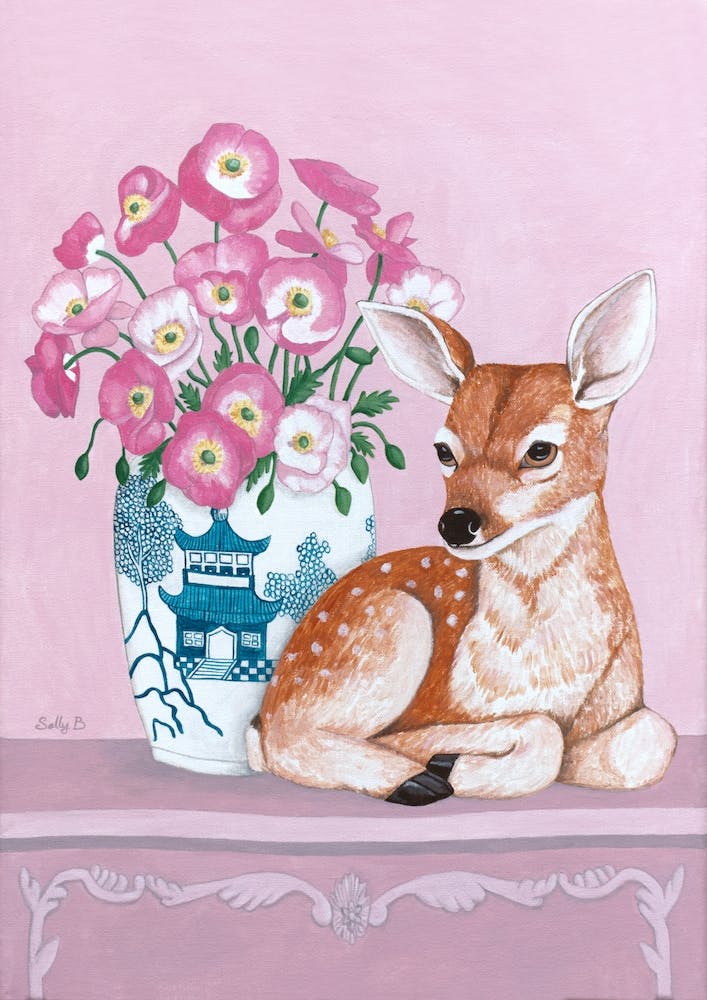 Chinoiserie Vase And Deer