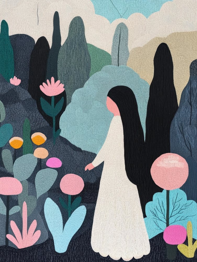 Woman In A Garden 1