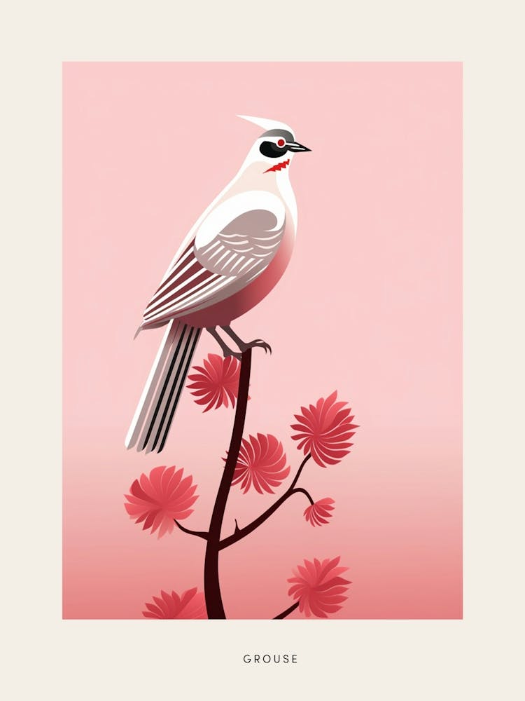 Minimalist Grouse 1 Bird Poster
