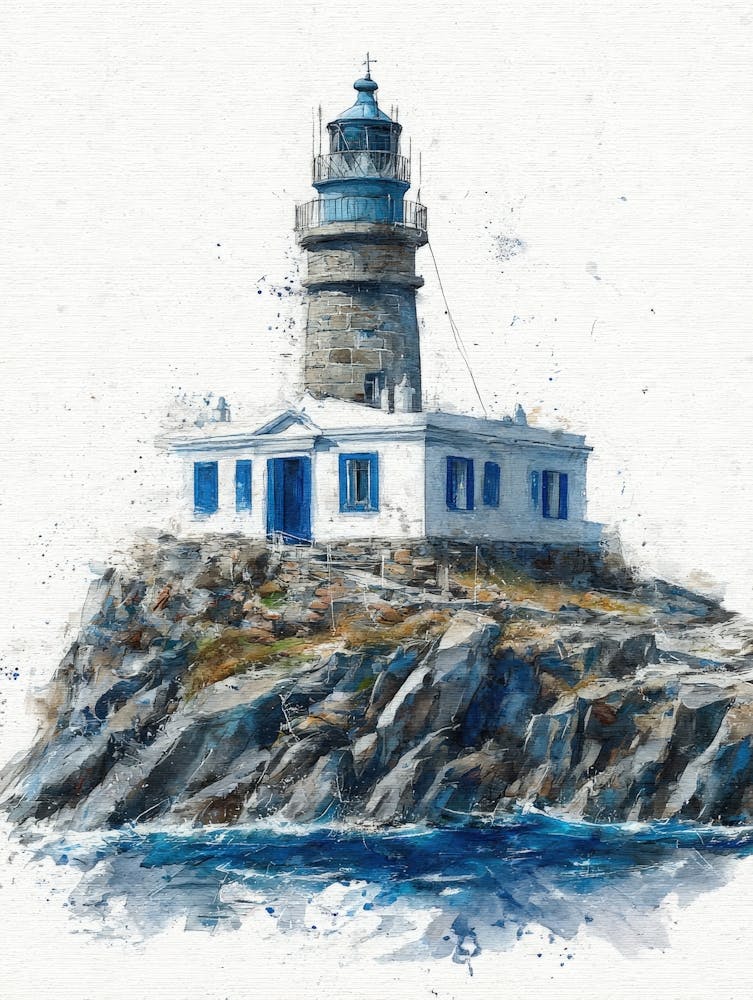 Aihrgdesign Isolated Watercolor Painting Of European Lighthou Aed36406 07d6 4f67 8a53 Ced5ddb79504 0