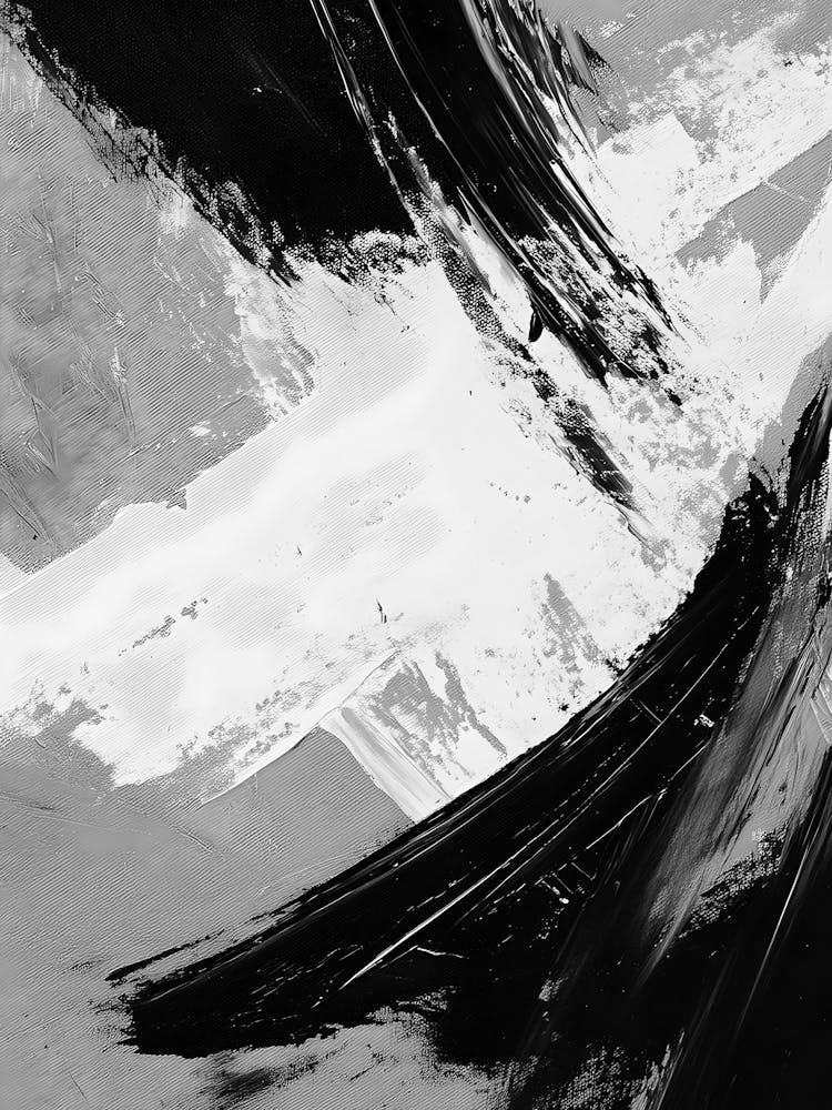 Abstract Black And White Painting 69