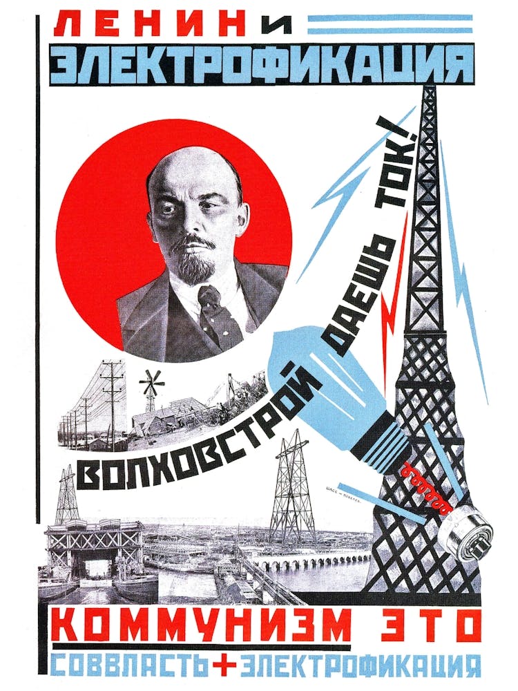 Lenin And Electrification, Ussr Propaganda Poster