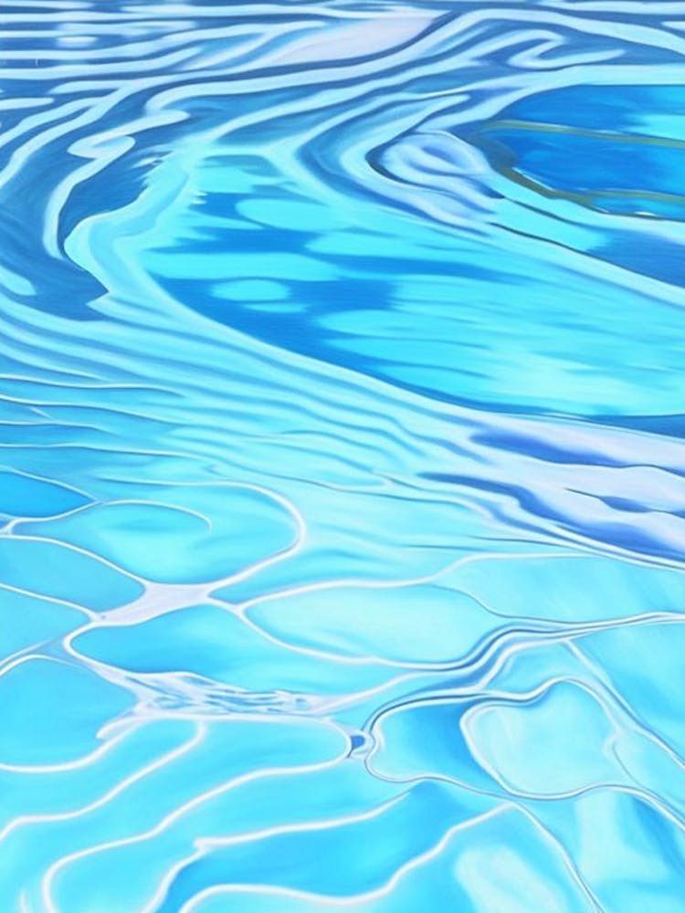 Swimming Pool Pattern Water Waterscape Marble Acrylic Painting 2