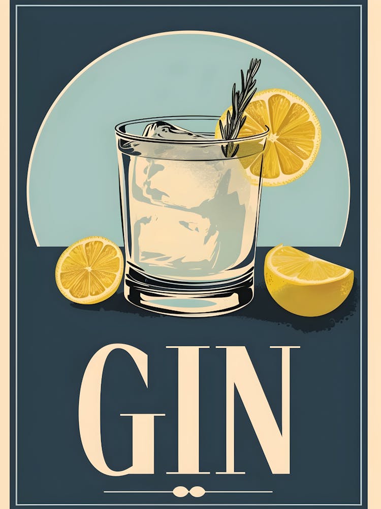 Vintage Gin Poster