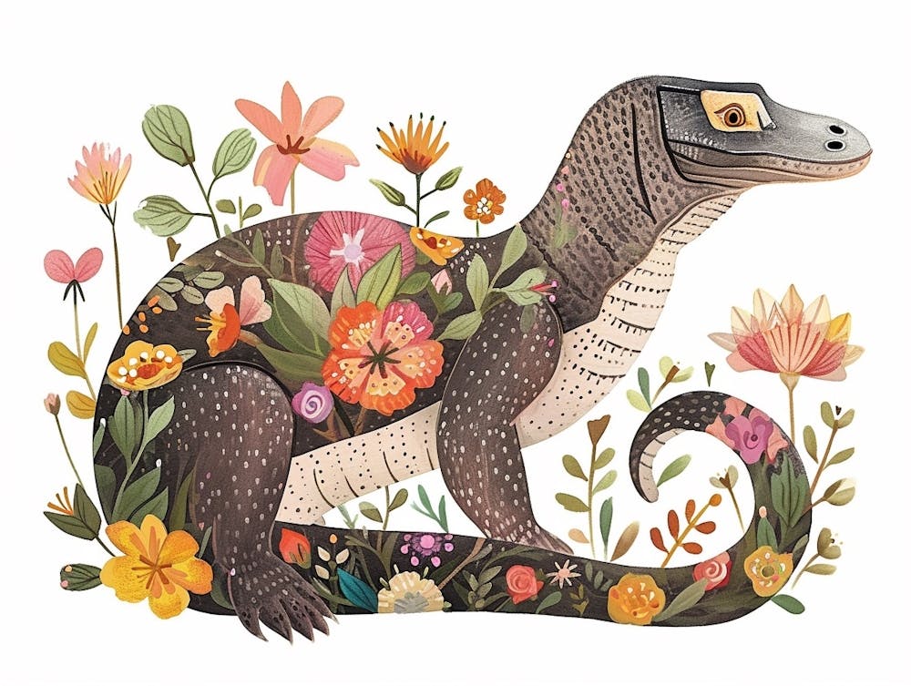 Kleiner floraler Komodowaran 1