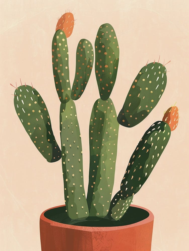 Cactus Plant Minimalist Illustration 3