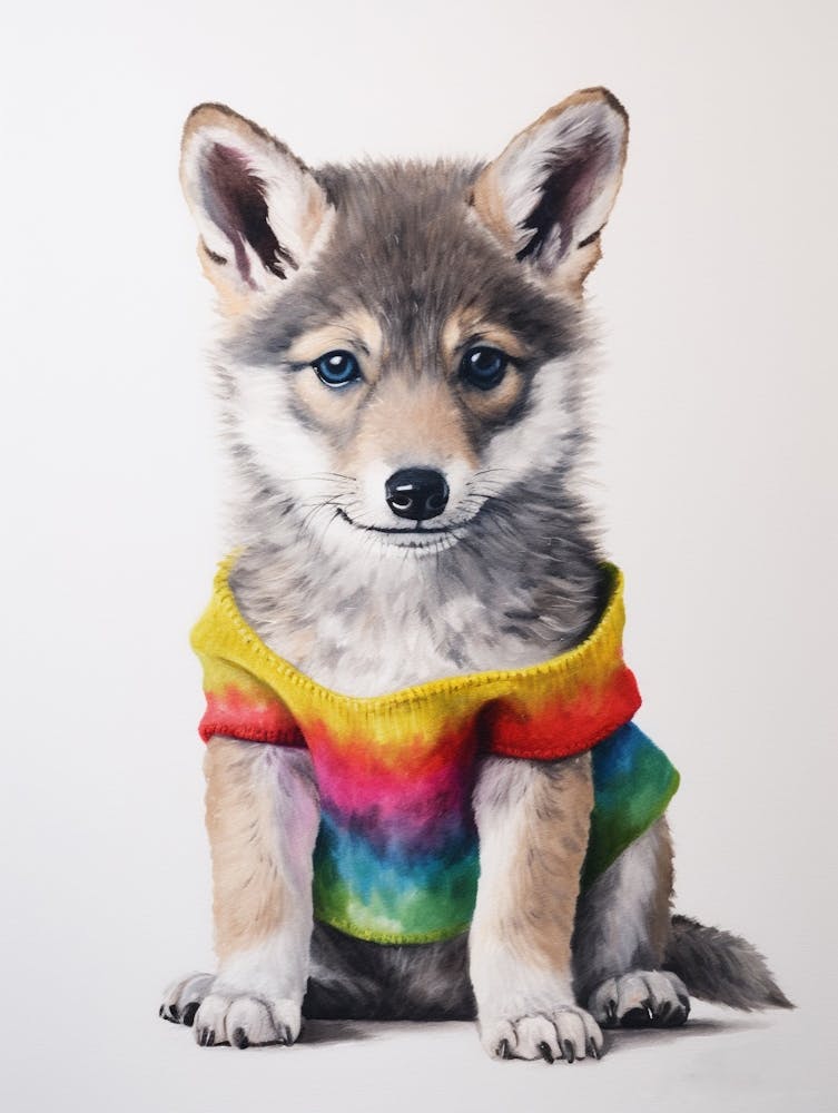 Baby Animal Wearing Sweater Wolf 3