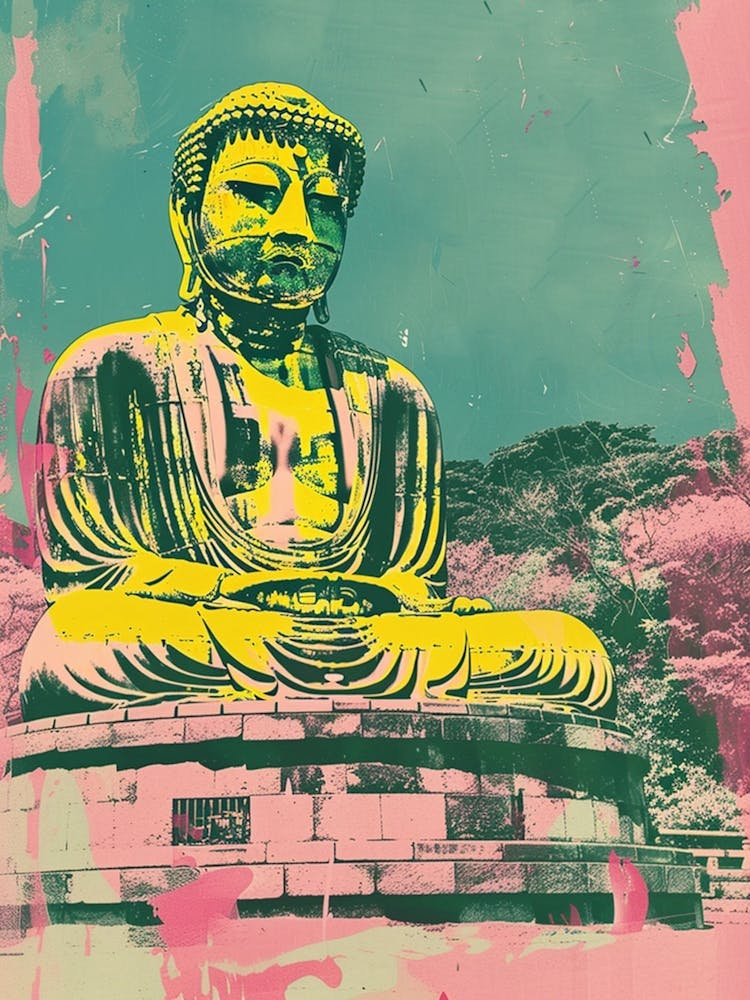 Kamakura Daibutsu Japan Retro Duotone Silkscreen 2