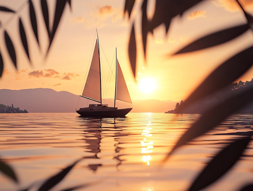 Sailboat At Sunset 3