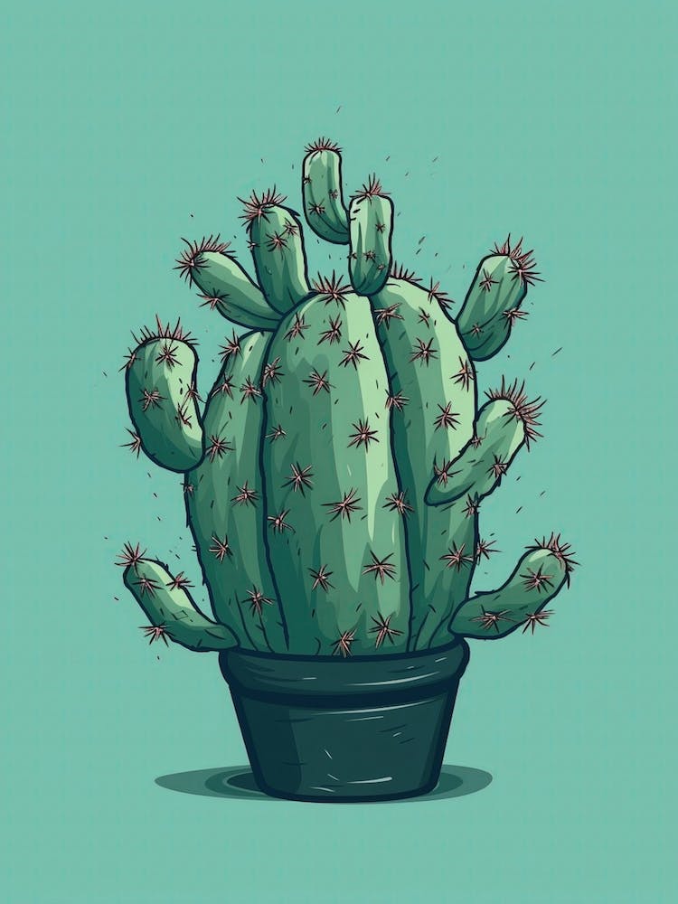 Fishhook Cactus Illustration 3